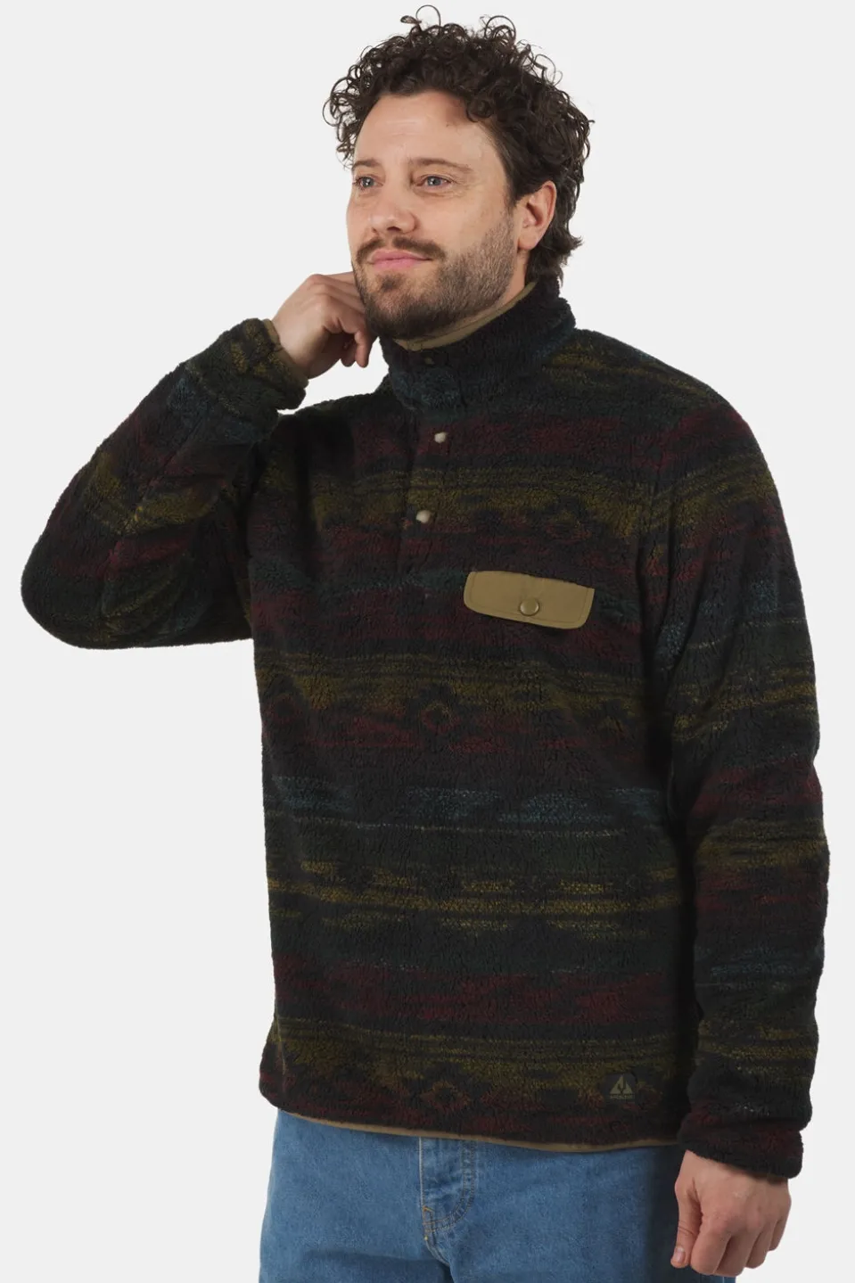 Ayacucho Chalten Printed Snap Button Fleecevest