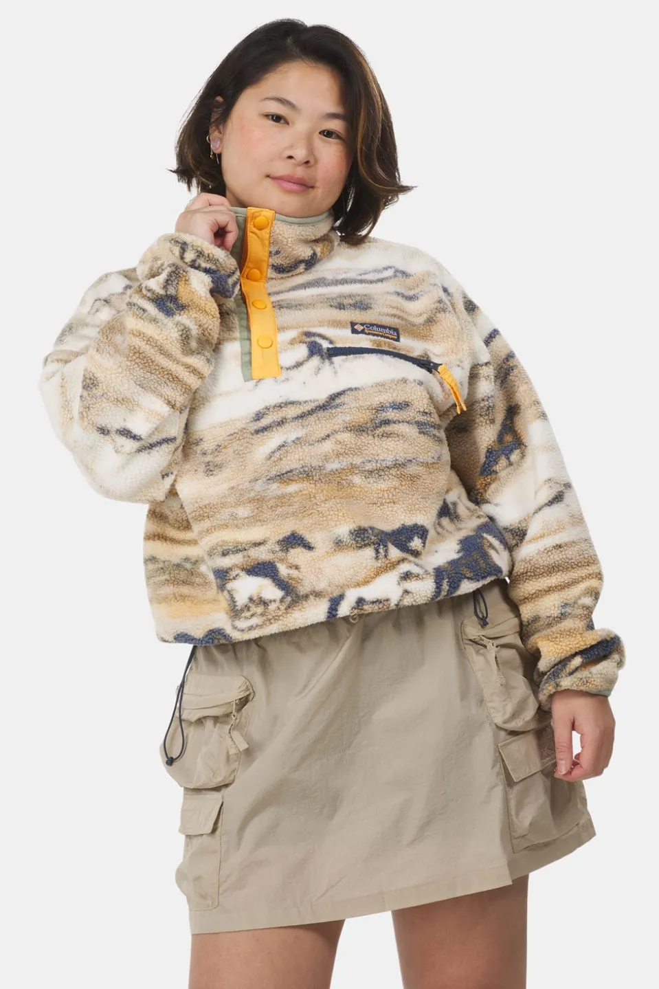 Columbia Helvetia II Printed Cropped Fleece Dames
