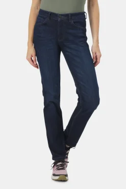 Duer Tech Fleece Denim Slim Straight Broek Dames