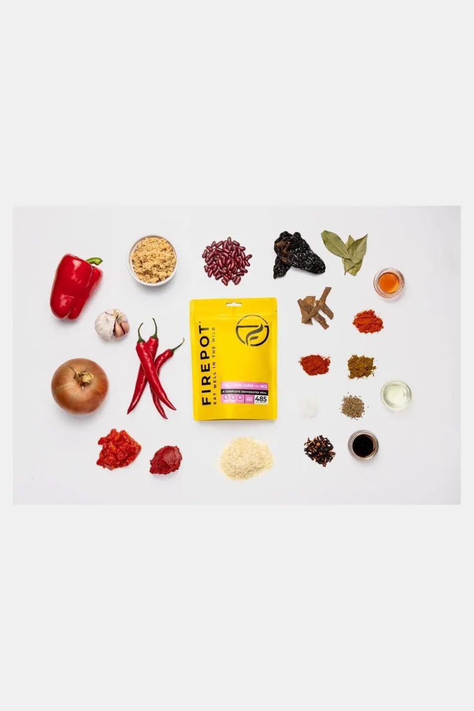 Firepot Vegan Chilli Non Carne Met Rijst 1-persoon Maaltijd