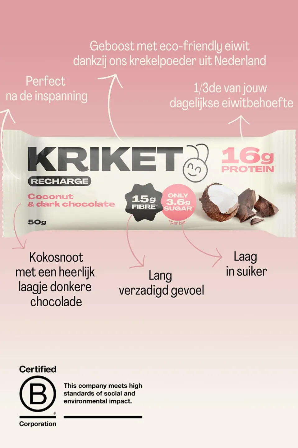 Kriket High Protein Bar Coconut Energiereep