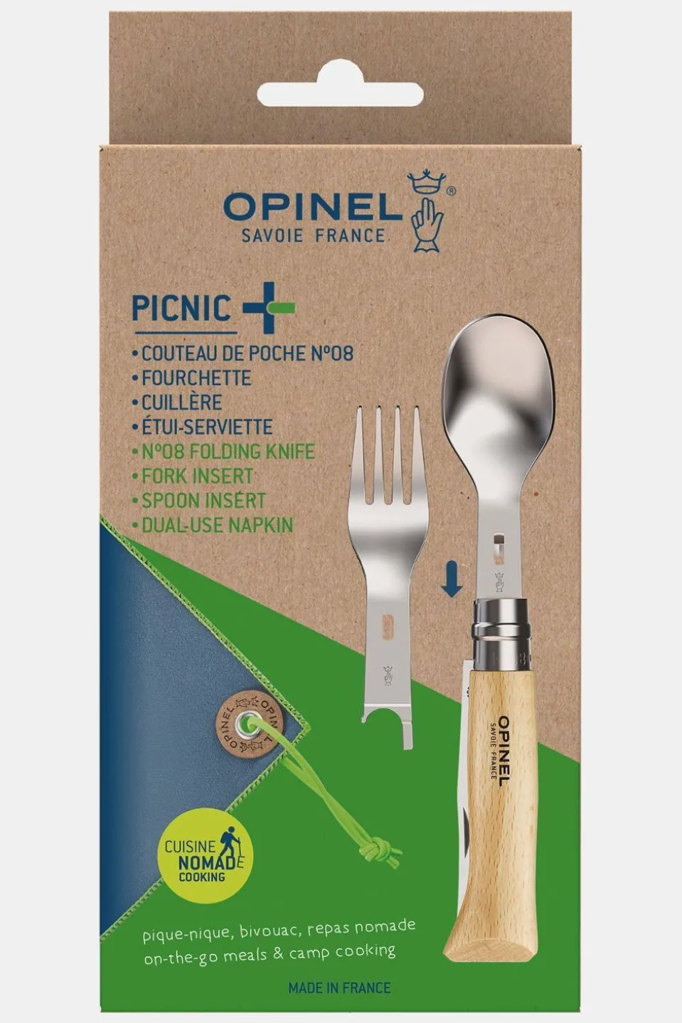 Opinel Picknic Plus Outdoor Cutlery Set 4-delig Reisbestek