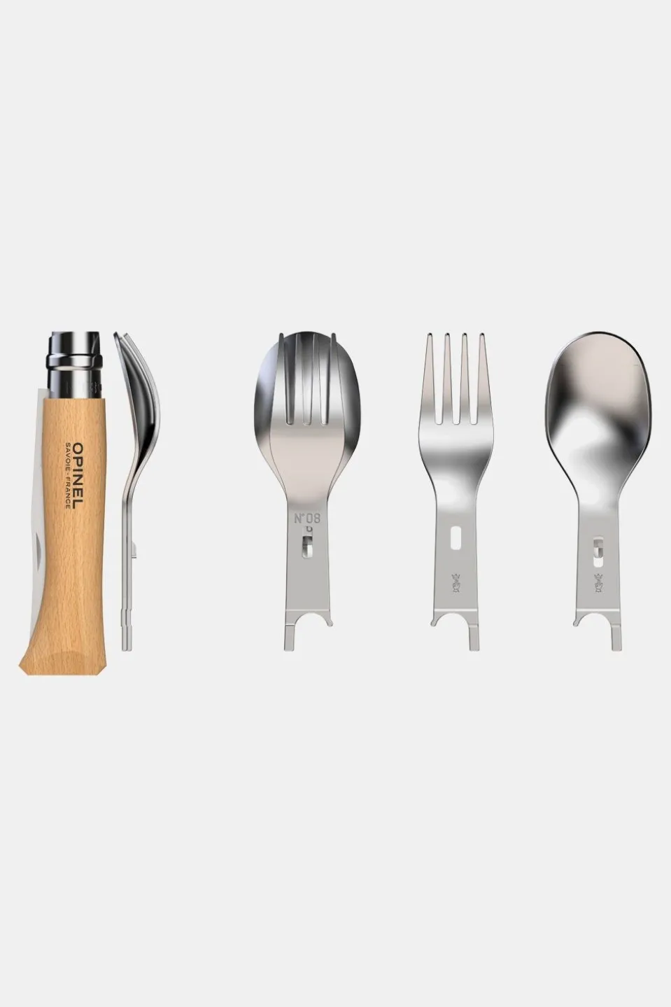 Opinel Picknic Plus Outdoor Cutlery Set 4-delig Reisbestek