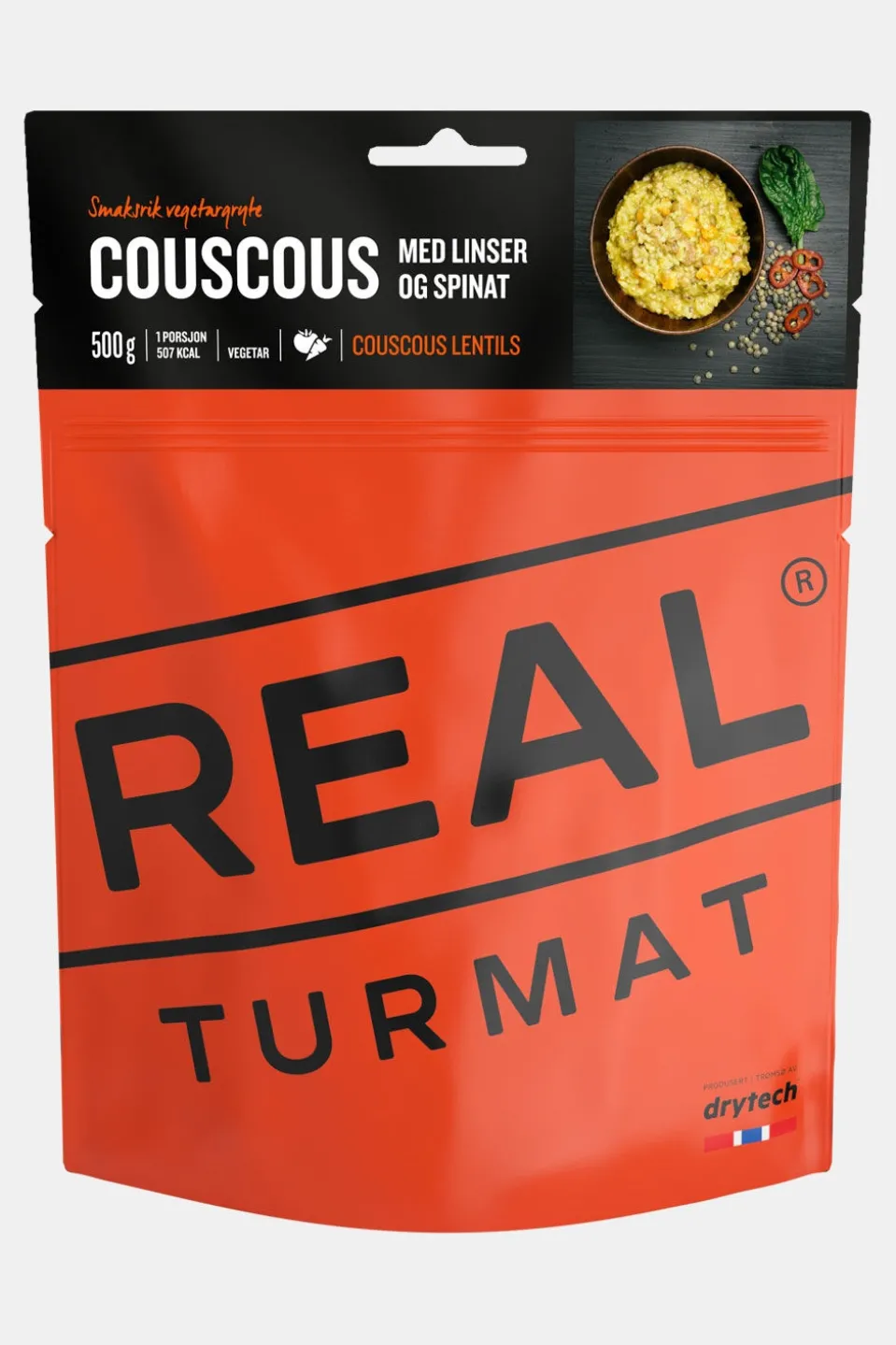 Real Turmat Couscous With Lentils And Spinach Vegetarian Maaltijd